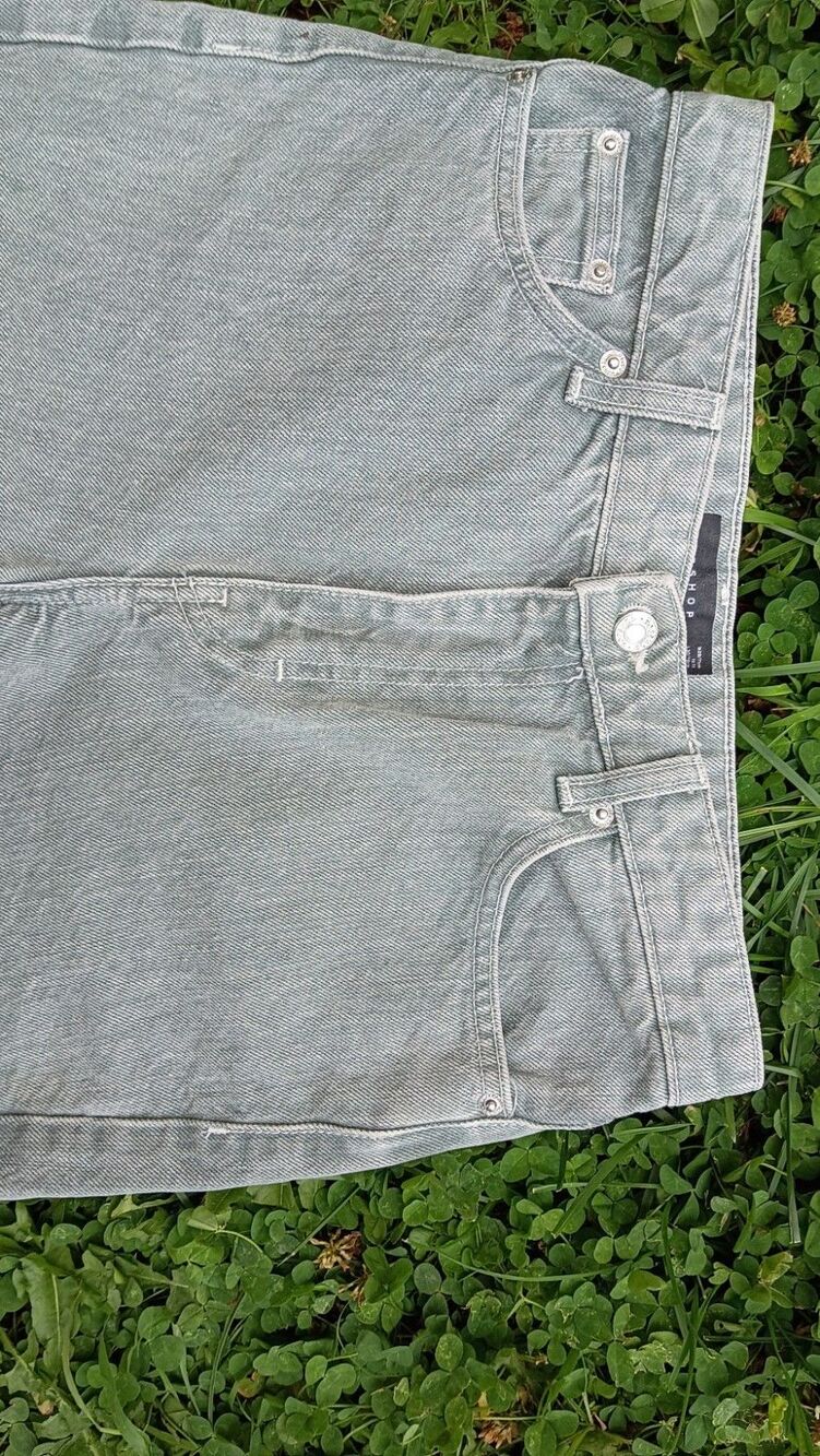 Topshop Barrel Leg Jeans Size 28 Light Wash High Rise Tapered Denim NWOT - Picture 8 of 14